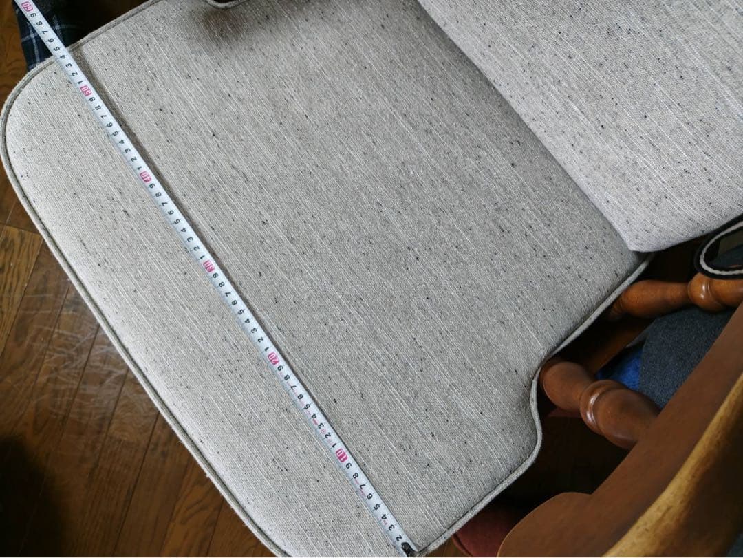 【最終価格！美品】アンティークロッキングチェア＆オットマン　ファブリック張替済