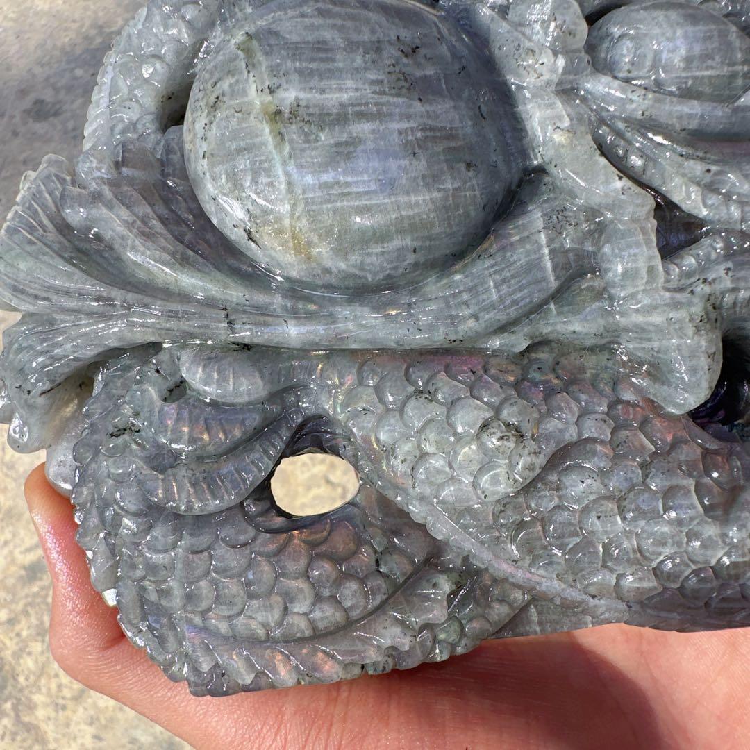 天然石ラブラドライトの龍　置物　ご購入前に在庫確認必要G.150