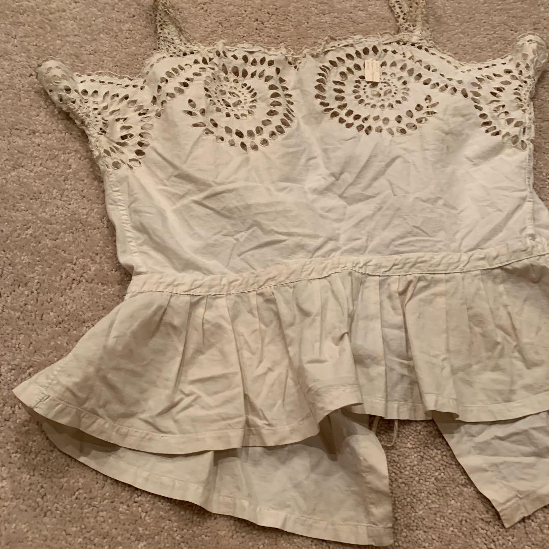 アンティークレース　エプロン　1850年代　broderie Anglaise