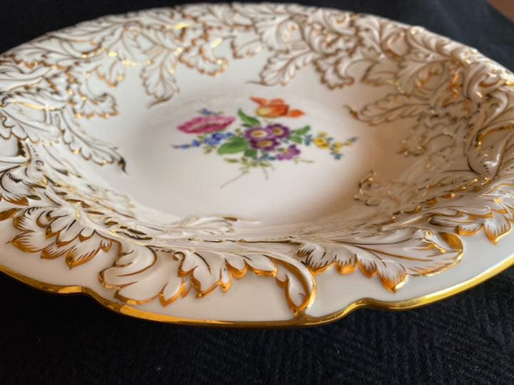 MEISSENマイセン　アンティーク　5花絵付け皿　最高級　レア