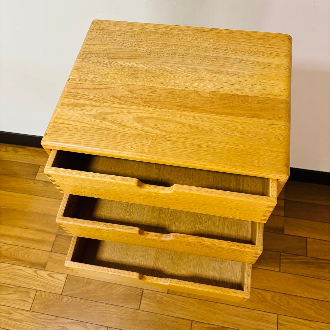 【廃盤品】起立木工　チェスト 良質　ナラ天然木 送料込み