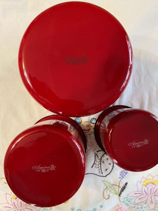 イマン  アミナの ホーローキャニスター  ３個 アンティーク