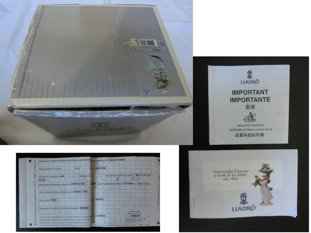 Lladro 花籠を持つ少女/花の香りにつつまれて