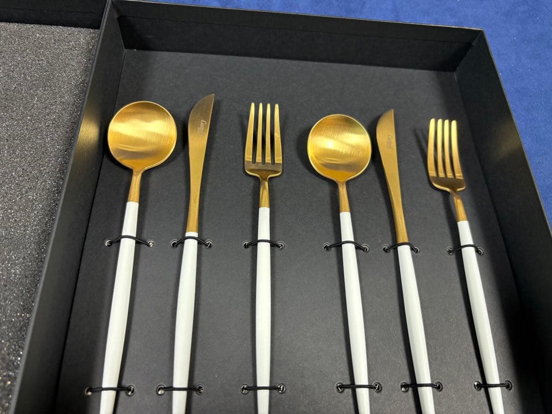 Cutipol カトラリーセット ゴールドホワイト　クチポール