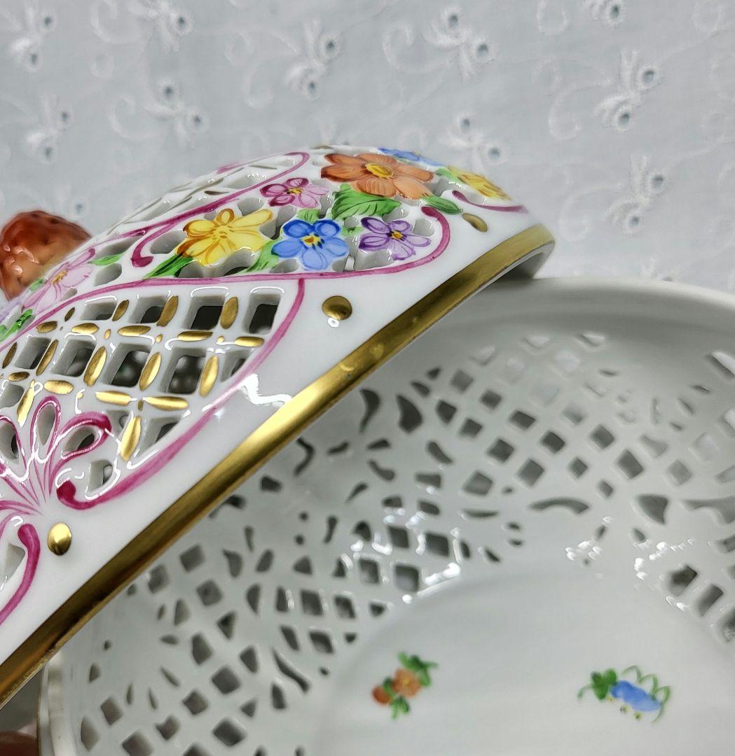 未使用近✨ヘレンド ファンタジー ボンボニエール 特大✨透かしボンボン入れ 小物