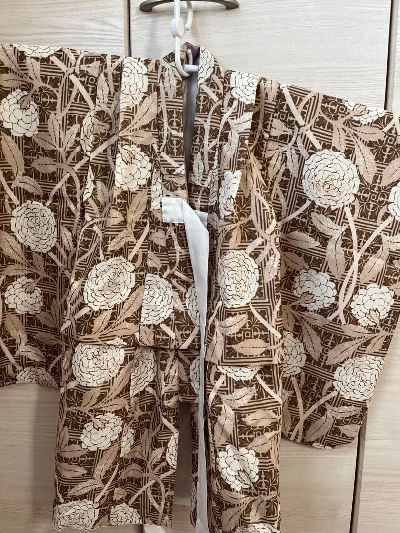 七五三 被布　セット　女の子　花柄　ブラウン　ベージュ