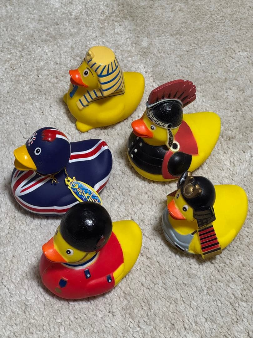 【未使用新品】ラバーダック　アヒルフィギュア 5体セット