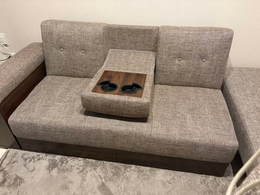 収納付き3人掛け多機能ソファ　209㌢　※オットマン別売り