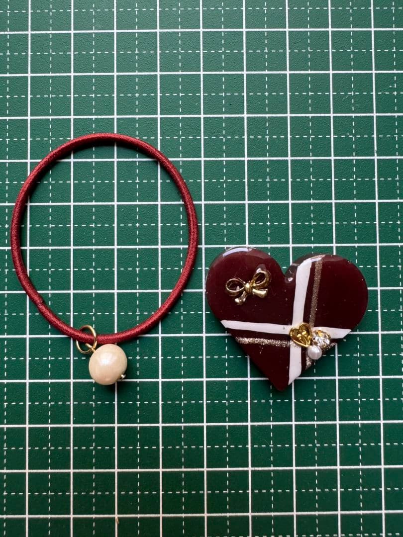 ハイジ様お取り置き№3948 ♡Valentine♡レジンヘアゴム(再販不可)