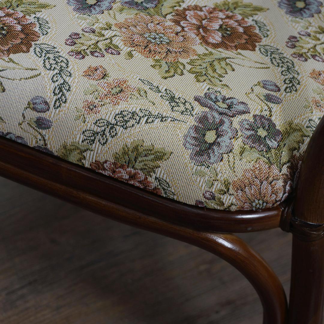 【新品】天然　籐　ラタン　座椅子　ジャガード生地　和モダン　アウトレット