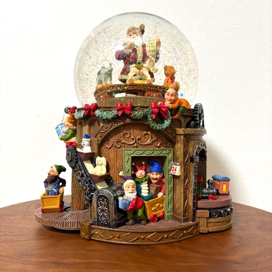 中古 KIRKLAND オルゴール サンタクロース スノードーム クリスマス