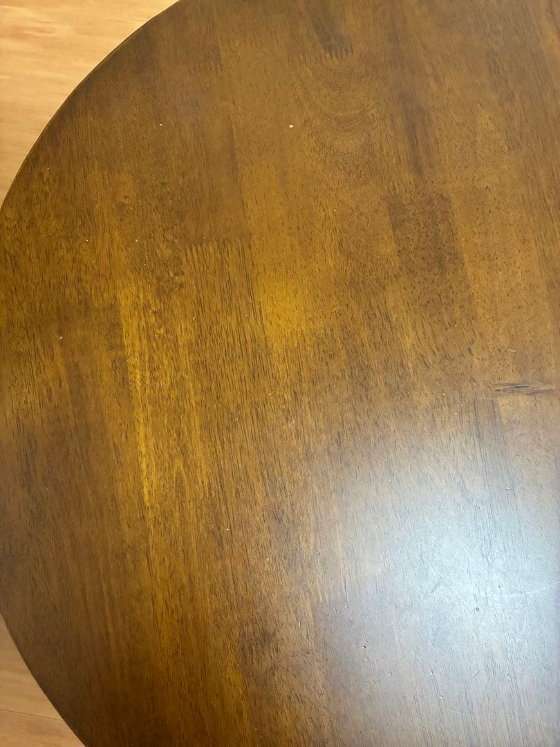 丸いちゃぶ台　折りたたみ式円形テーブル 直径70cm ダークブラウン　昭和レトロ