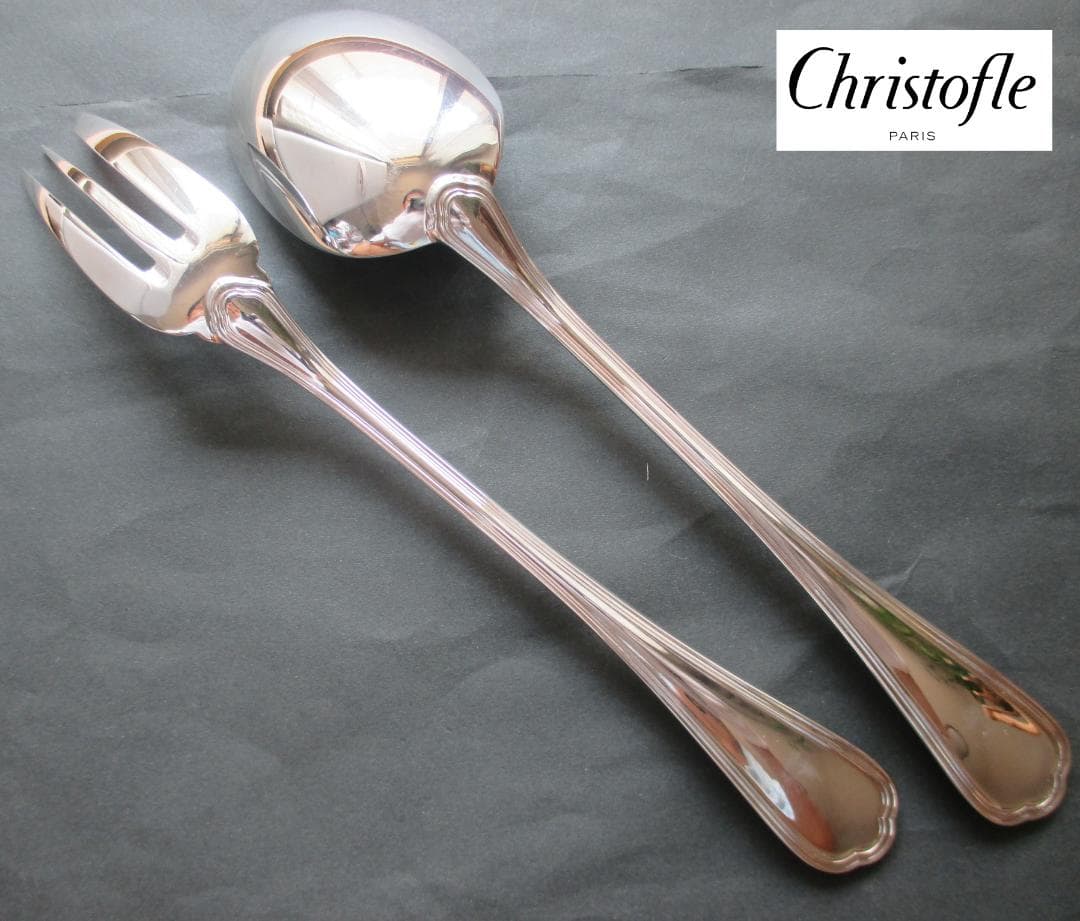 仏蘭西高級銀器クリストフルシルバー　サーバーフォーク＆スプーン２本　スパトゥール