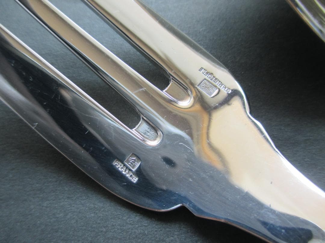 仏蘭西高級銀器クリストフルシルバー　サーバーフォーク＆スプーン２本　スパトゥール