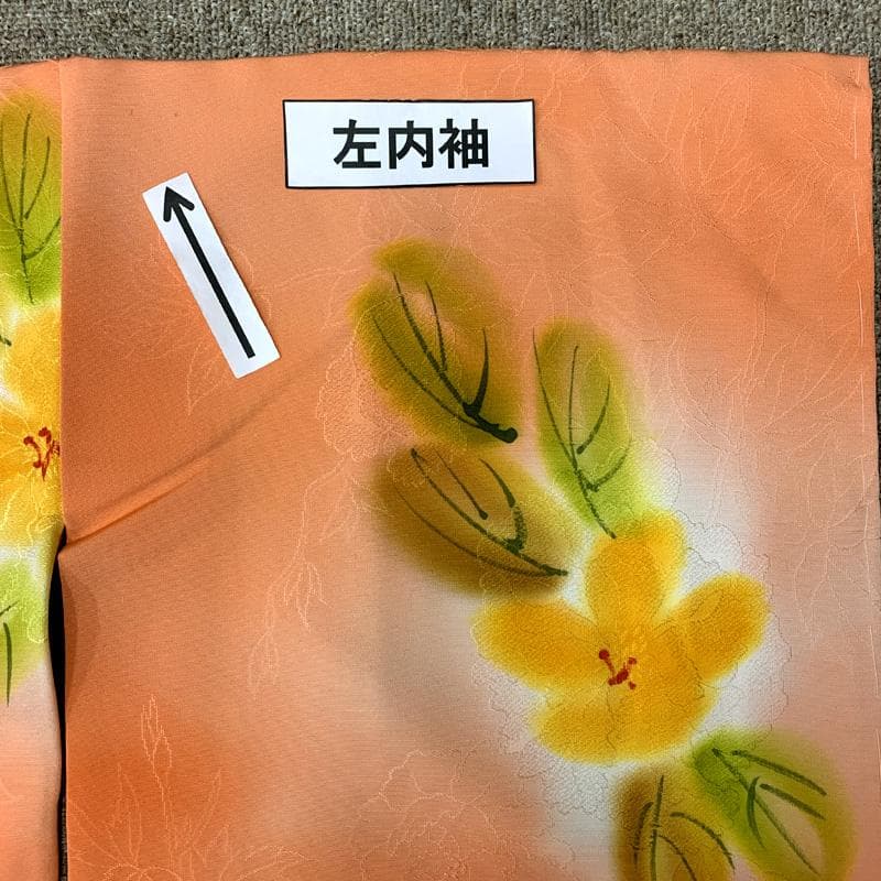 509ag1□七五三 七歳 女児 着物&袋帯 ぼかし花柄 地紋□美品