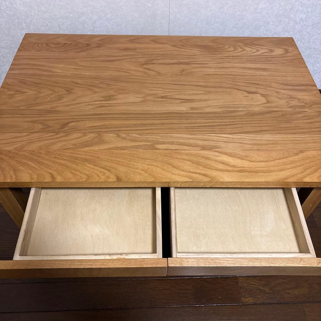 【美品】無印良品 無垢材 ローテーブル オーク材 900mm