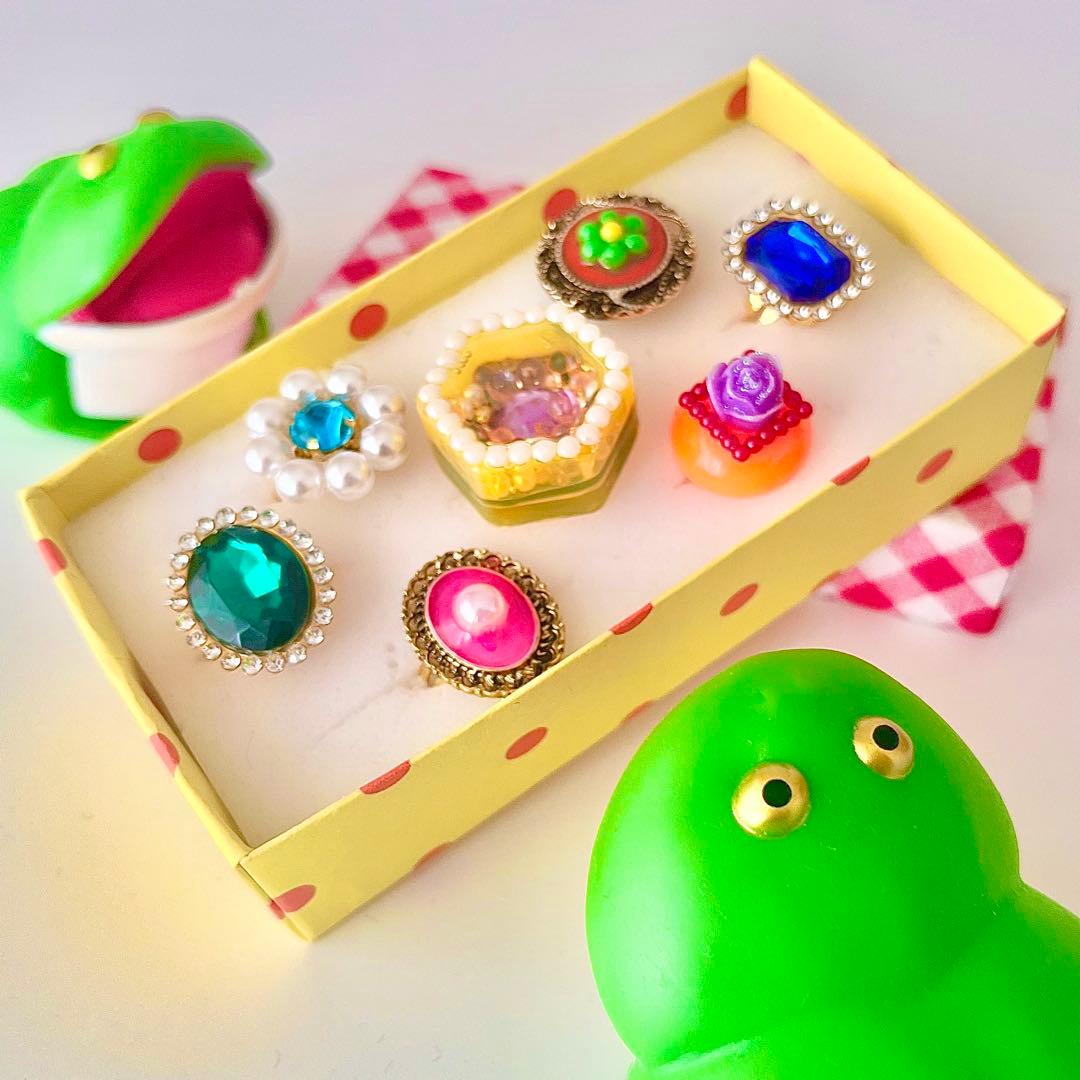 くりぼう様おまとめ品カラフルファンシーリング　おもちゃの指輪のセット