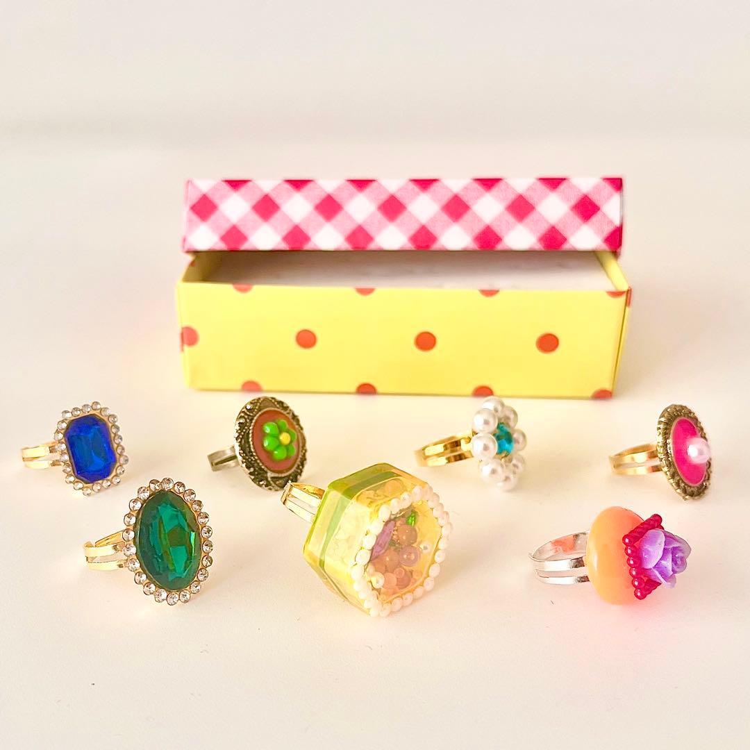 くりぼう様おまとめ品カラフルファンシーリング　おもちゃの指輪のセット