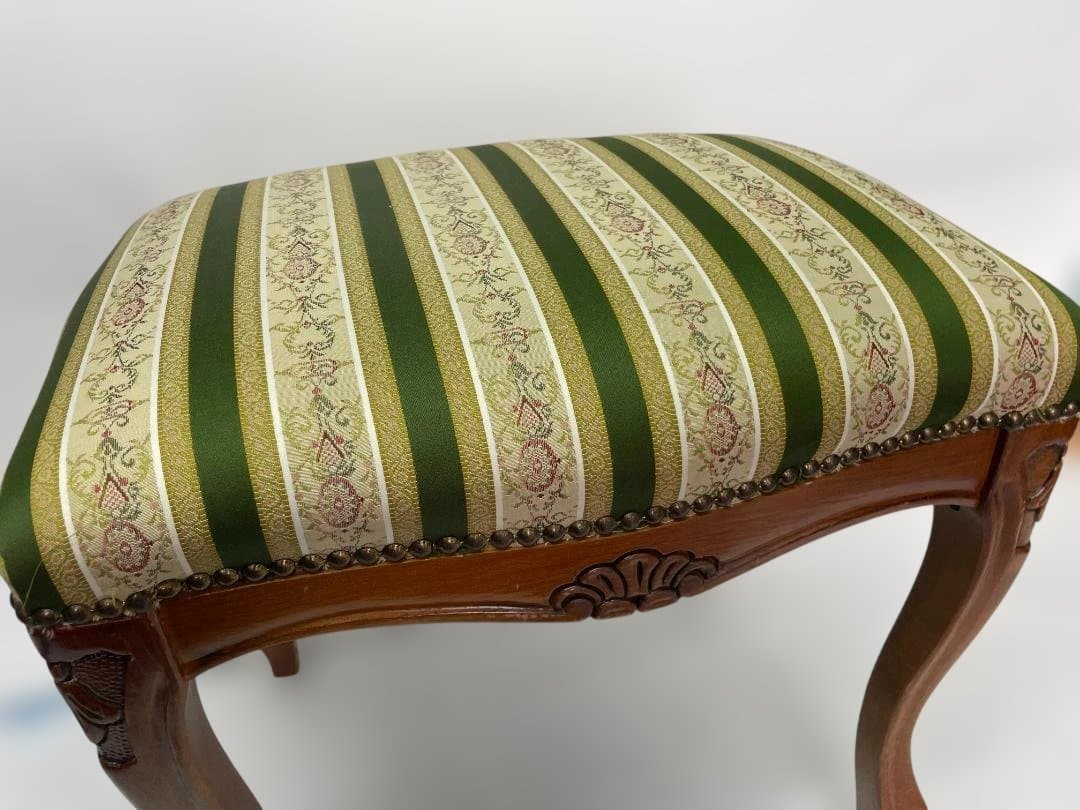 イタリア スツール 猫脚 グリーン オットマン アンティーク 01d125