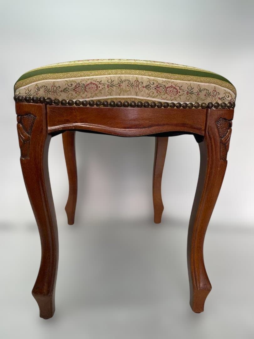 イタリア スツール 猫脚 グリーン オットマン アンティーク 01d125