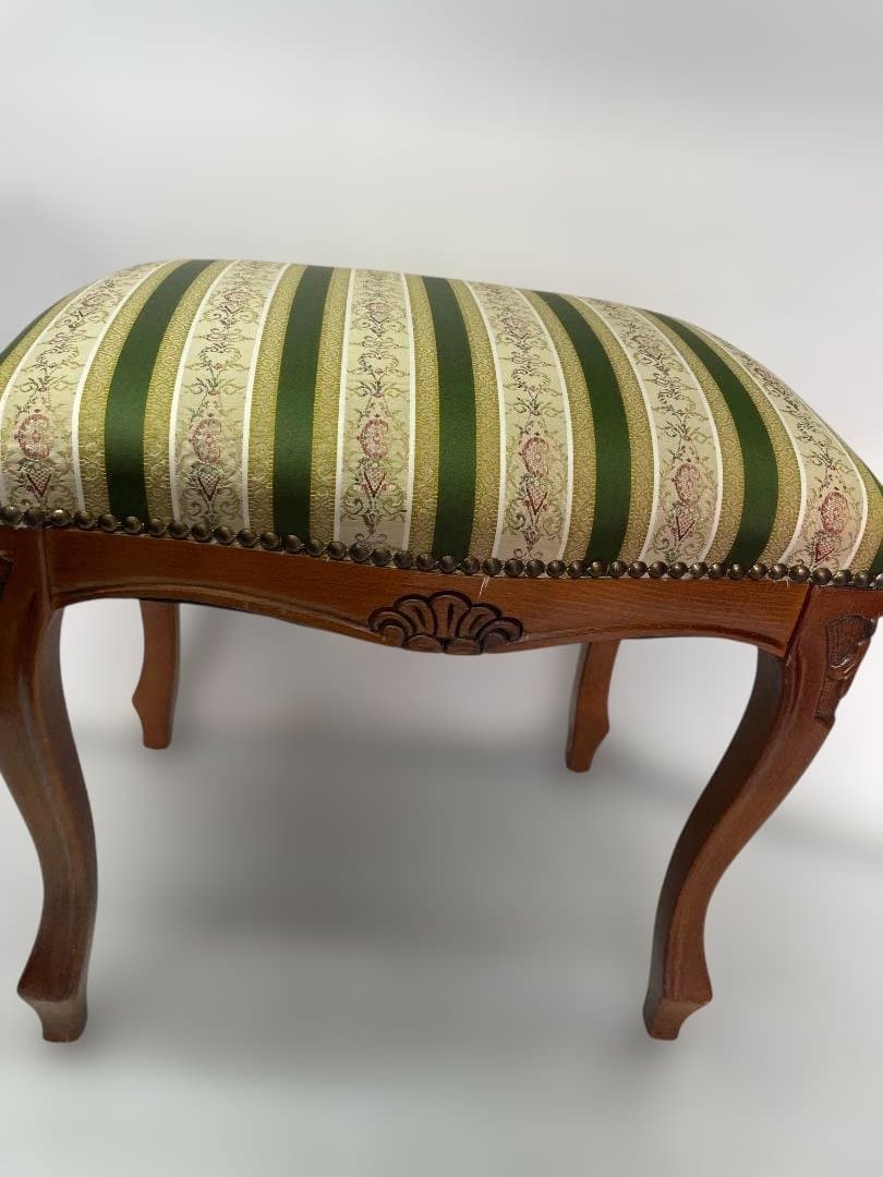 イタリア スツール 猫脚 グリーン オットマン アンティーク 01d125