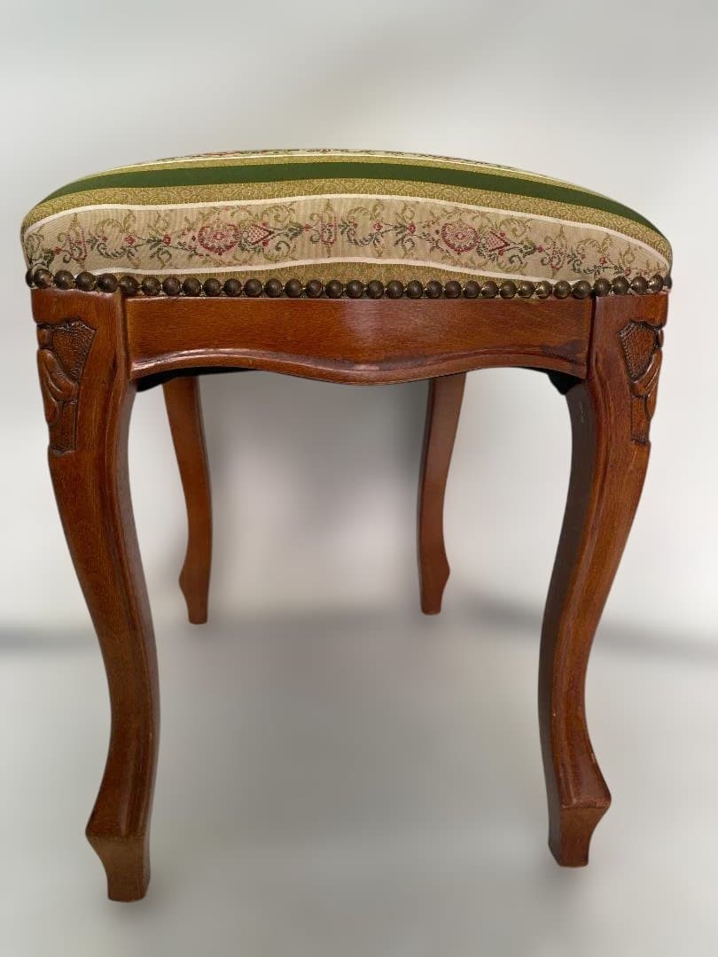 イタリア スツール 猫脚 グリーン オットマン アンティーク 01d125