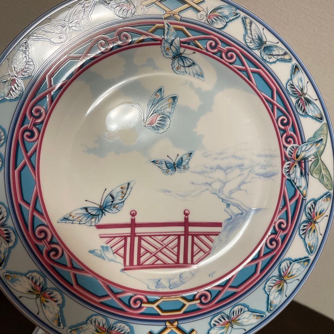 エルメス　ジャルダン・ド・パピヨン　ディナープレート　23.5cm