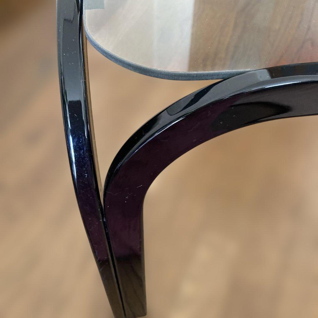 希少　レトロ　ガラステーブル　ブラック