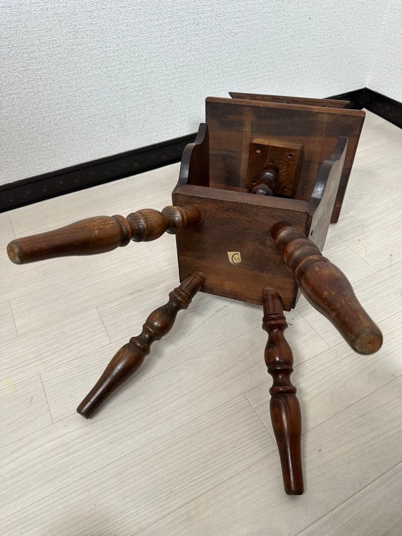 飛騨産業 キツツキ アンティーク サイドテーブル 飾り棚 花台 リビング i4※