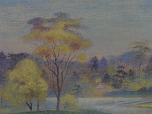 片岡宣久、【むさし野】、希少な大判額装用画集より、美品、日本人画家