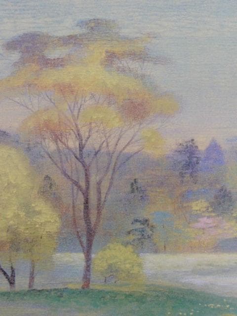 片岡宣久、【むさし野】、希少な大判額装用画集より、美品、日本人画家