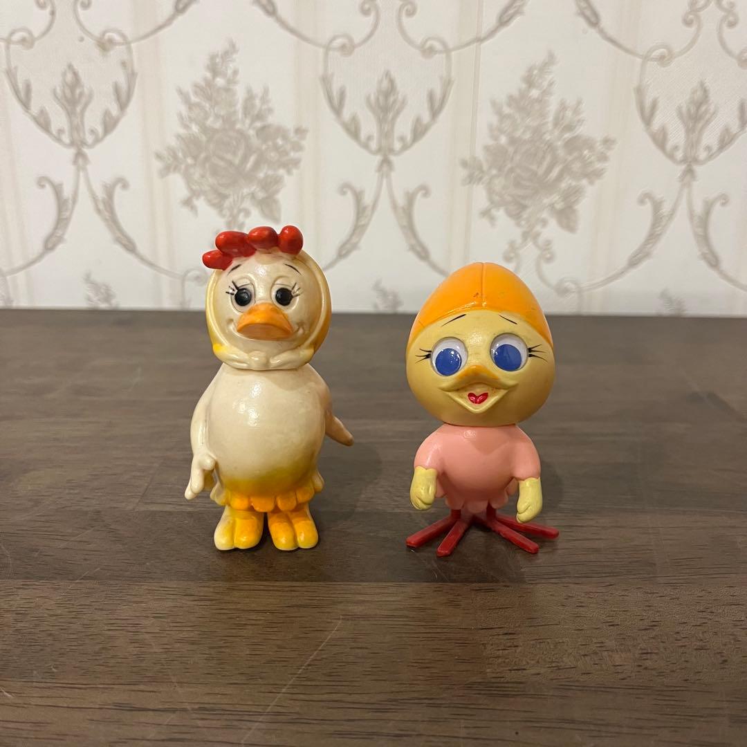 【アンティーク】ブルマァク カリメロ チェシラ＆プリシラ ソフビ人形 2体まとめ 貴重☆2体セット☆ブルマァク カリメロとチェシラ（カリメロの母