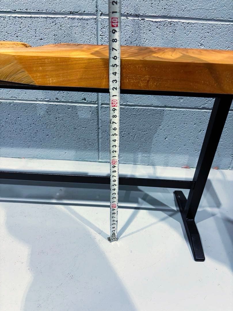 欅材アイアンシェルフ　観葉植物置き台　コーヒーテーブル　ナイトテーブル