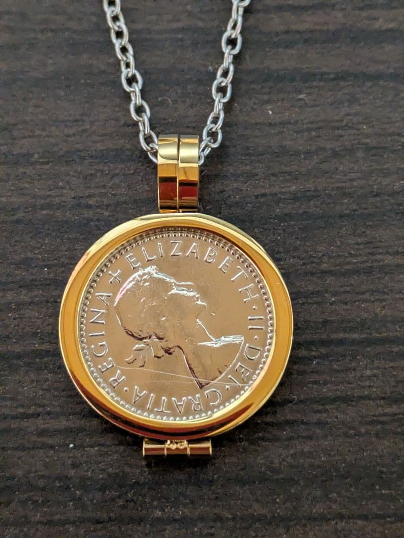 1961年シックスペンスペンダント　チェーン50cm　年代物