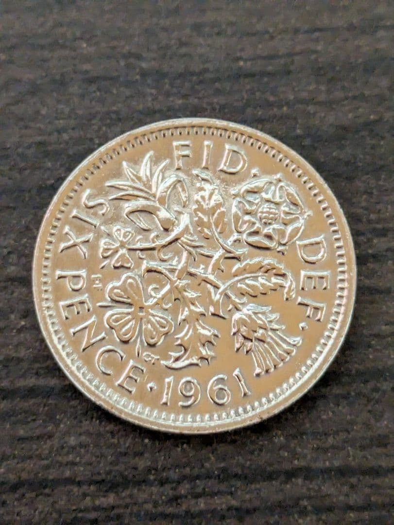 1961年シックスペンスペンダント　チェーン50cm　年代物