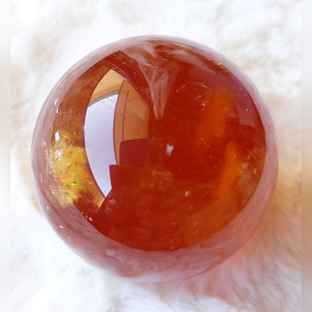 美麗☆虹入り☆ゴールデンカルサイト☆スフィア☆パワーストーン【193】