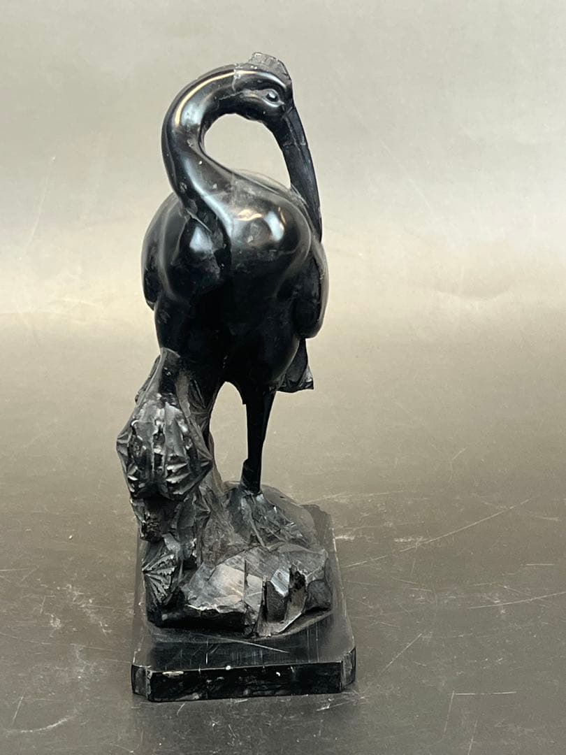 墨晶石亀、鶴一双 2セット　中国工艺品　送料込み