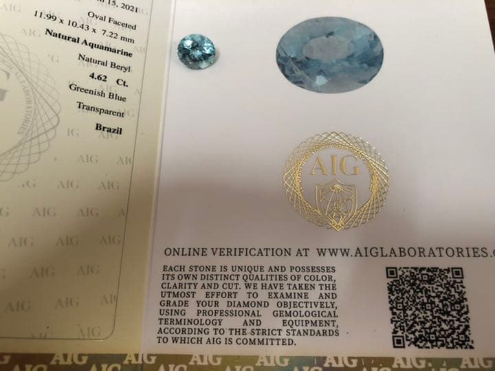 天然石 アクアマリン ルース 4.62ct