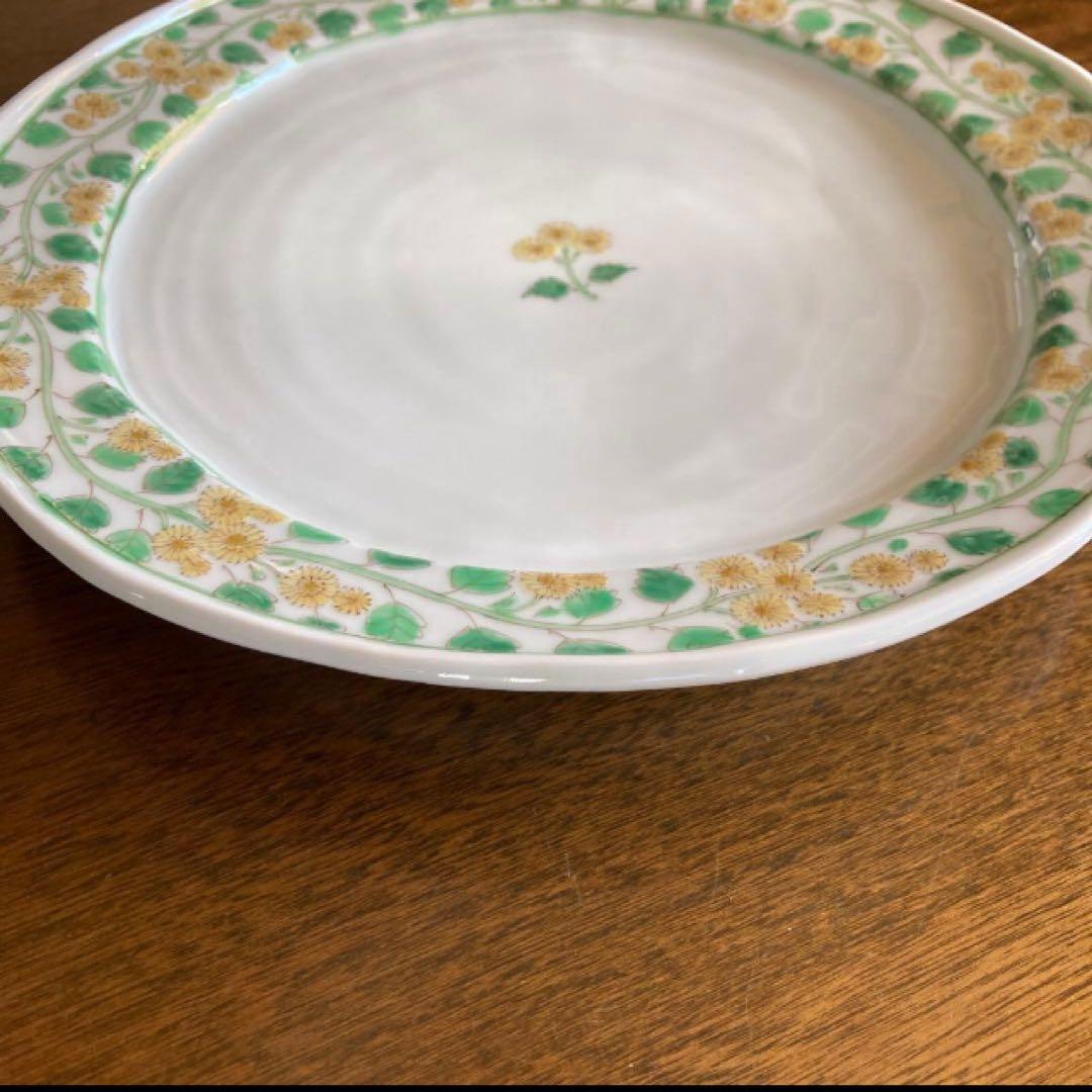 新品★藍水窯 大皿 ミモザづくし