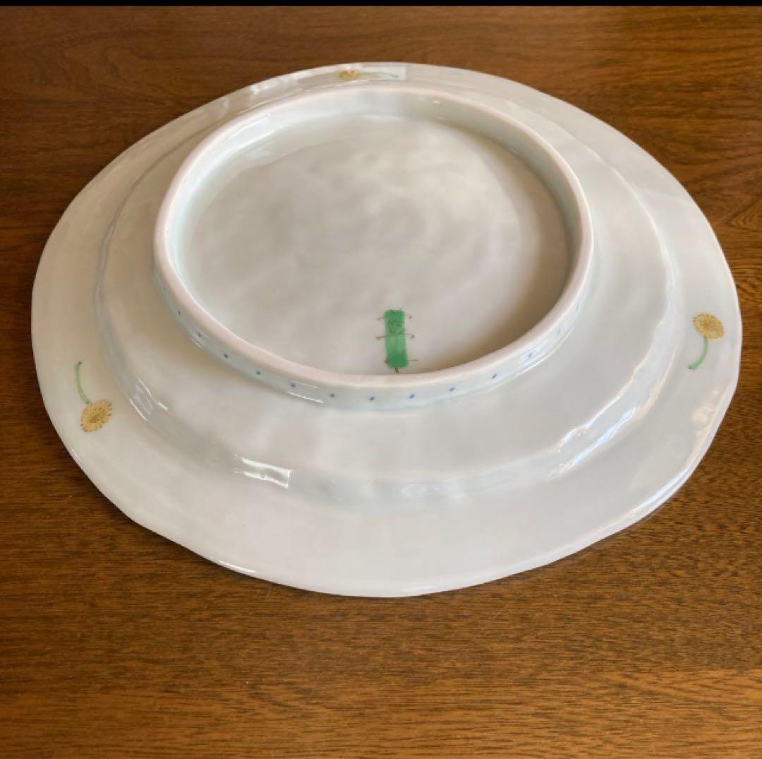 新品★藍水窯 大皿 ミモザづくし