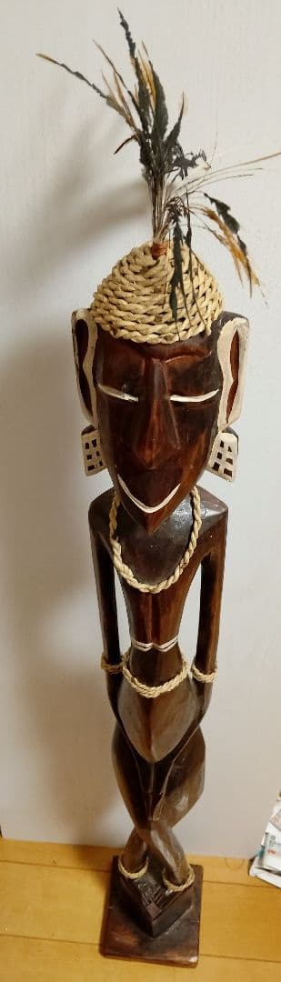アフリカンスタイル 木製彫刻 約100cm