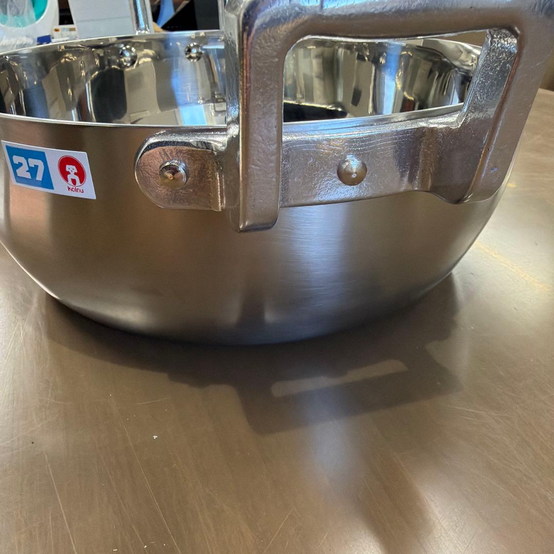 本間製作所　クラッド鋼　両手行平鍋　27cm 仔犬印