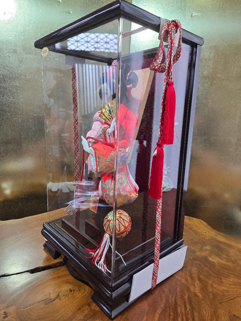 【一点限り】正月飾り　羽子板　ケース飾り　H46