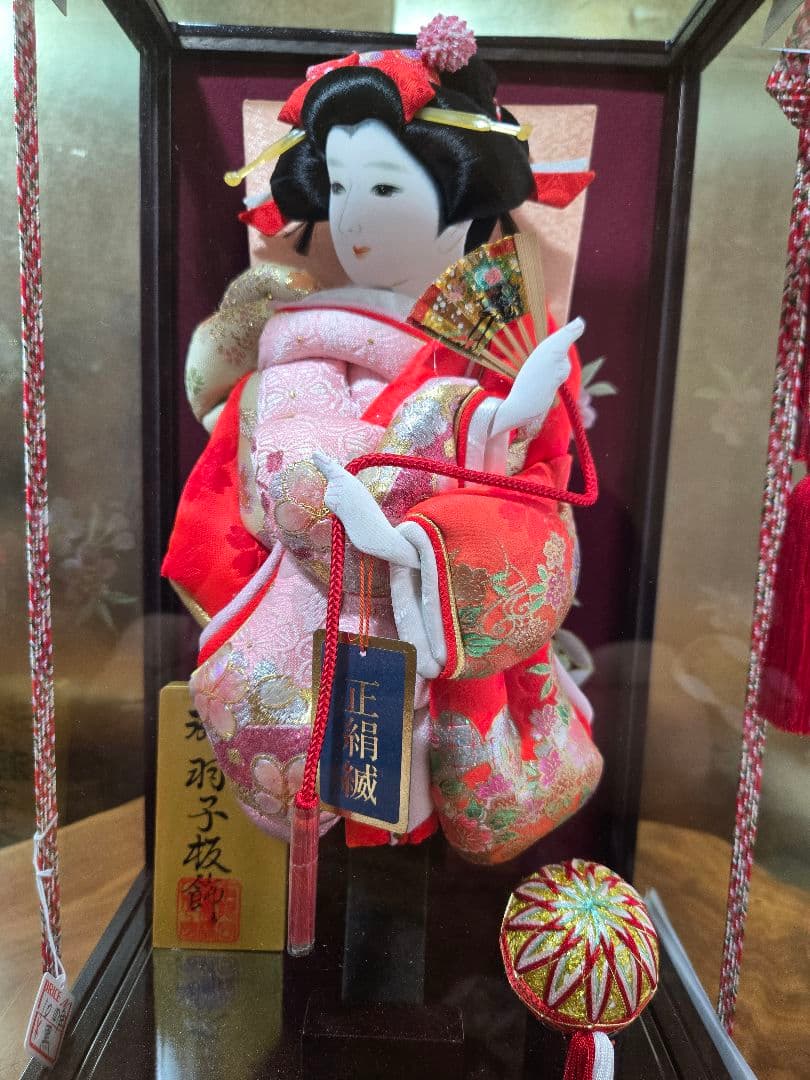 【一点限り】正月飾り　羽子板　ケース飾り　H46