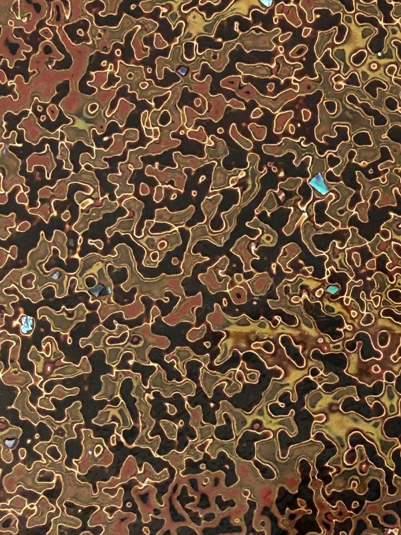 堆朱　座卓上　茶色と黒の模様