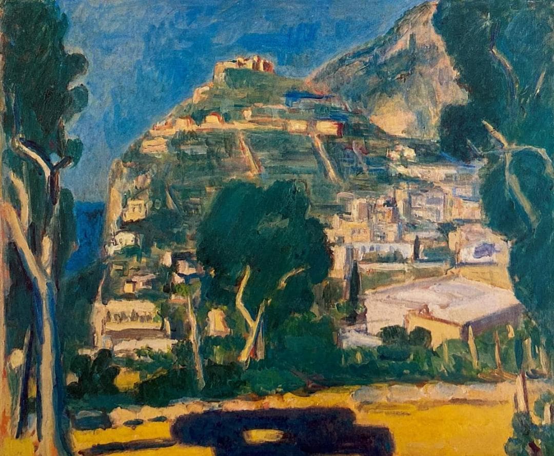 小林和作、『カプリ島風景』、希少な画集より、新品額装付