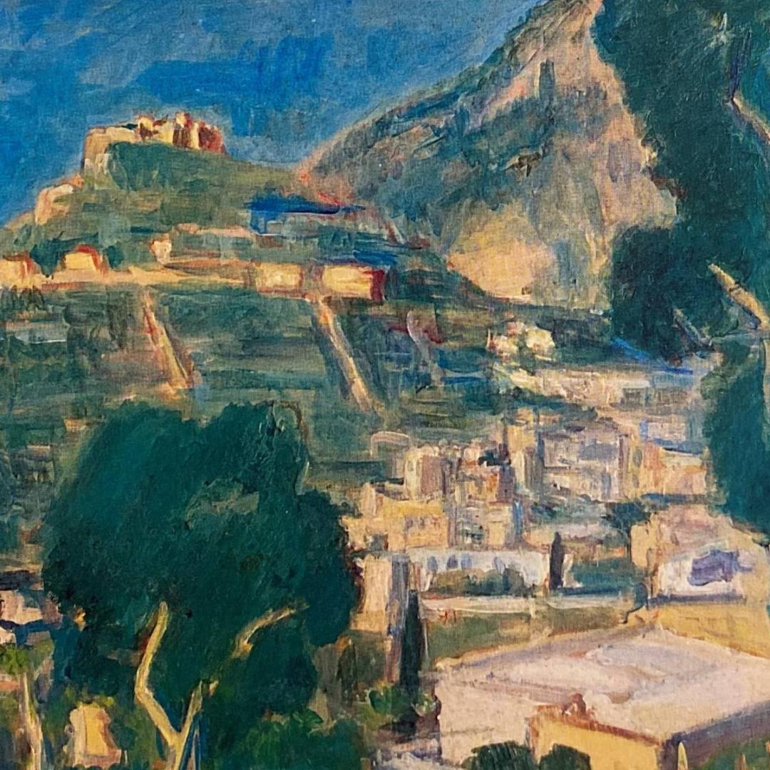 小林和作、『カプリ島風景』、希少な画集より、新品額装付