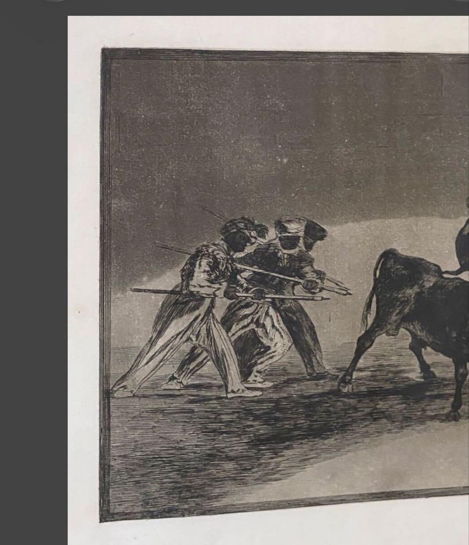銅版画 フランシスコ・デ・ゴヤ 【闘牛技 第17番】 エッチング 額装品