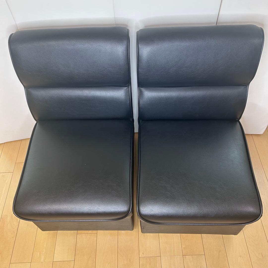 PROCEED業務用　1人掛けソファ レザー調　2脚セット　送料込　ブラック