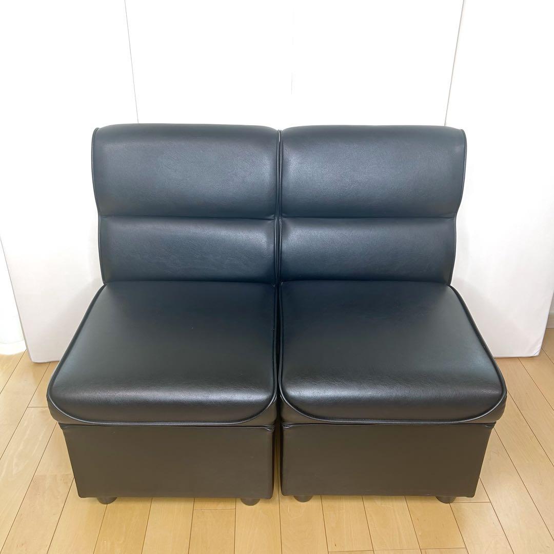 PROCEED業務用　1人掛けソファ レザー調　2脚セット　送料込　ブラック